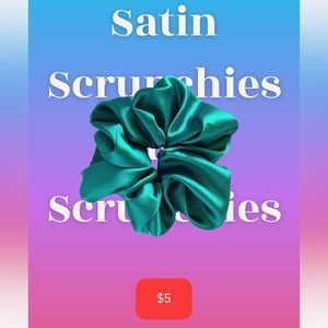 SATIN SCRUNCHIES!!!!! 💚